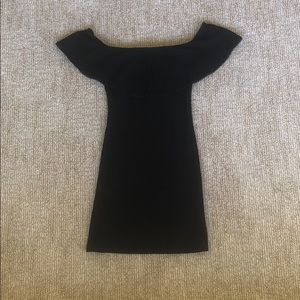 reformation black ribbed dress